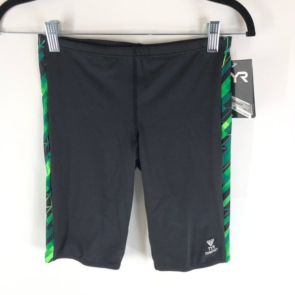 TYR Mens Echo Dash Jammer Swimwear Bottoms Shorts Drawstring Green Black 32 S